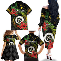 Love Vanuatu Christmas Family Matching Off The Shoulder Long Sleeve Dress and Hawaiian Shirt God Yumi Polynesian Tribal Pattern LT05 - Polynesian Pride