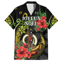 Love Vanuatu Christmas Family Matching Puletasi and Hawaiian Shirt God Yumi Polynesian Tribal Pattern LT05 Dad's Shirt - Short Sleeve Black - Polynesian Pride
