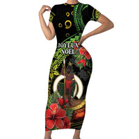 Love Vanuatu Christmas Family Matching Short Sleeve Bodycon Dress and Hawaiian Shirt God Yumi Polynesian Tribal Pattern