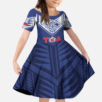 Super Toa Samoa Rugby Custom Family Matching Off Shoulder Maxi Dress and Hawaiian Shirt Warrior Spirit LT05