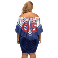 Super Toa Samoa Rugby Custom Off Shoulder Short Dress Warrior Spirit LT05