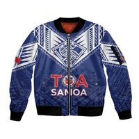 Super Toa Samoa Rugby Custom Sleeve Zip Bomber Jacket Warrior Spirit LT05