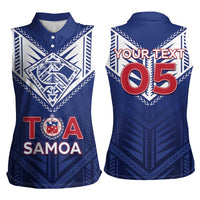 Super Toa Samoa Rugby Custom Women Sleeveless Polo Shirt Warrior Spirit LT05
