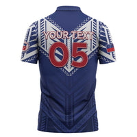 Super Toa Samoa Rugby Custom Zipper Polo Shirt Warrior Spirit LT05
