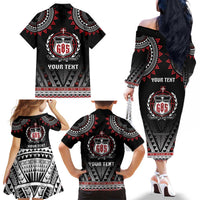 Personalised Samoa Black Saturday Family Matching Off The Shoulder Long Sleeve Dress and Hawaiian Shirt Samoa For Samoans