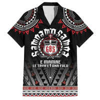 Personalised Samoa Black Saturday Family Matching Off Shoulder Short Dress and Hawaiian Shirt Samoa For Samoans