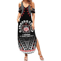 Personalised Samoa Black Saturday Family Matching Summer Maxi Dress and Hawaiian Shirt Samoa For Samoans