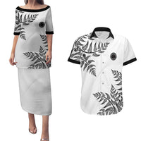 Custom New Zealand Football Couples Matching Puletasi and Hawaiian Shirt Aotearoa Pride - Polynesian Pride