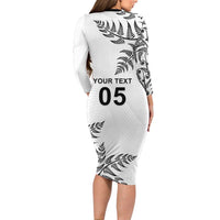 Custom New Zealand Football Family Matching Long Sleeve Bodycon Dress and Hawaiian Shirt Aotearoa Pride LT05 - Polynesian Pride