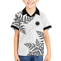 Custom New Zealand Football Family Matching Summer Maxi Dress and Hawaiian Shirt Aotearoa Pride LT05 Son's Shirt White - Polynesian Pride