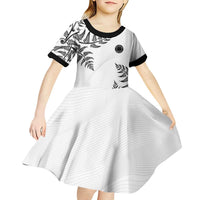 Custom New Zealand Football Kid Short Sleeve Dress Aotearoa Pride - Polynesian Pride