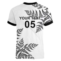 Custom New Zealand Football Women V-Neck T-Shirt Aotearoa Pride - Polynesian Pride