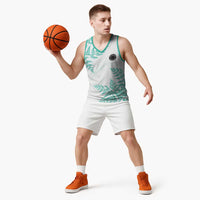 Custom New Zealand Football Basketball Jersey Aotearoa Pride Aqua Version - Polynesian Pride