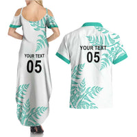 Custom New Zealand Football Couples Matching Summer Maxi Dress and Hawaiian Shirt Aotearoa Pride Aqua Version LT05 - Polynesian Pride