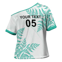 Custom New Zealand Football Cross Shoulder Shirt Aotearoa Pride Aqua Version - Polynesian Pride