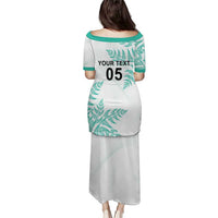 Custom New Zealand Football Family Matching Puletasi and Hawaiian Shirt Aotearoa Pride Aqua Version LT05 - Polynesian Pride