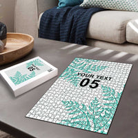 Custom New Zealand Football Puzzle Aotearoa Pride Aqua Version - Polynesian Pride
