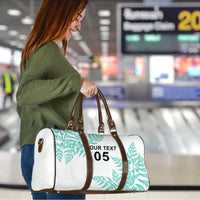 Custom New Zealand Football Travel Bag Aotearoa Pride Aqua Version - Polynesian Pride