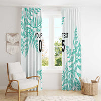 Custom New Zealand Football Window Curtain Aotearoa Pride Aqua Version LT05 - Polynesian Pride