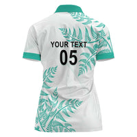 Custom New Zealand Football Women Polo Shirt Aotearoa Pride Aqua Version - Polynesian Pride