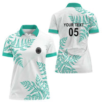 Custom New Zealand Football Women Polo Shirt Aotearoa Pride Aqua Version - Polynesian Pride
