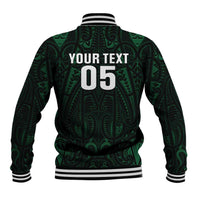 Custom New Zealand Fishing Baseball Jacket Maori Tribal Pattern - Polynesian Pride