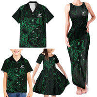 Custom New Zealand Fishing Family Matching Tank Maxi Dress and Hawaiian Shirt Maori Tribal Pattern LT05 - Polynesian Pride
