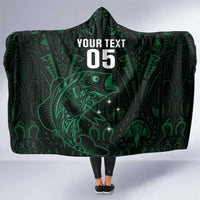 Custom New Zealand Fishing Hooded Blanket Maori Tribal Pattern LT05 One Size Black - Polynesian Pride