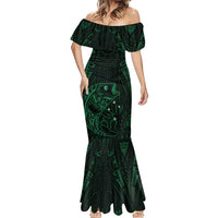 Custom New Zealand Fishing Mermaid Dress Maori Tribal Pattern - Polynesian Pride