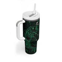 Custom New Zealand Fishing Tumbler With Handle Maori Tribal Pattern - Polynesian Pride