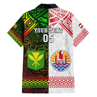 Custom Hawaii And Tahiti Family Matching Off Shoulder Maxi Dress and Hawaiian Shirt Coat Of Arms Polynesian Pattern LT05 - Polynesian Pride