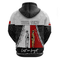 Personalised Tonga ANZAC Day Te Tau Manatui Kinautolu Zip Hoodie Lest We Forget LT05 - Polynesian Pride