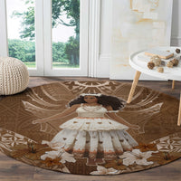 Bula Fiji Women's Day Round Carpet With Fijian Tapa Pattern