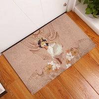 Hawaii Women's Day Rubber Doormat With Polynesian Pattern