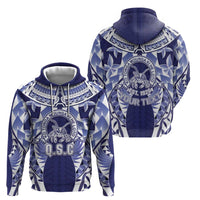 Personalised Tonga Queen Salote College Hoodie Centenary Navy Version