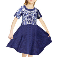 Personalised Tonga Queen Salote College Kid Short Sleeve Dress Centenary Navy Version