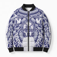Personalised Tonga Queen Salote College Bomber Puffer Jacket Centenary White Version