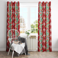 Hawaii Ohia Lehua Window Curtain Tropical Vibes Crimson
