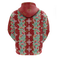 Hawaii Ohia Lehua Zip Hoodie Tropical Vibes Crimson