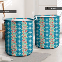 Hawaii Ohia Lehua Laundry Basket Tropical Vibes Teal