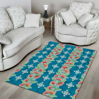 Hawaii Ohia Lehua Area Rug Tropical Vibes Teal