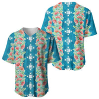 Hawaii Ohia Lehua Baseball Jersey Tropical Vibes Teal