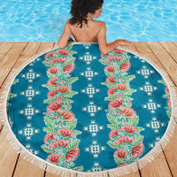 Hawaii Ohia Lehua Beach Blanket Tropical Vibes Teal