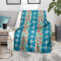 Hawaii Ohia Lehua Blanket Tropical Vibes Teal