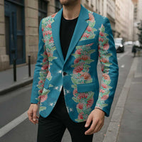 Hawaii Ohia Lehua Blazer Tropical Vibes Teal