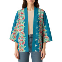 Hawaii Ohia Lehua Kimono Tropical Vibes Teal