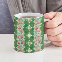 Hawaii Ohia Lehua Ceramic Mug Tropical Vibes Green