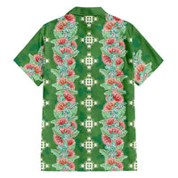 Hawaii Ohia Lehua Family Matching Summer Maxi Dress and Hawaiian Shirt Tropical Vibes Green LT05 - Polynesian Pride