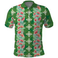 Hawaii Ohia Lehua Polo Shirt Tropical Vibes Green