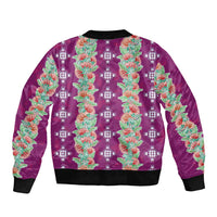 Hawaii Ohia Lehua Bomber Jacket Tropical Vibes Fuchsia